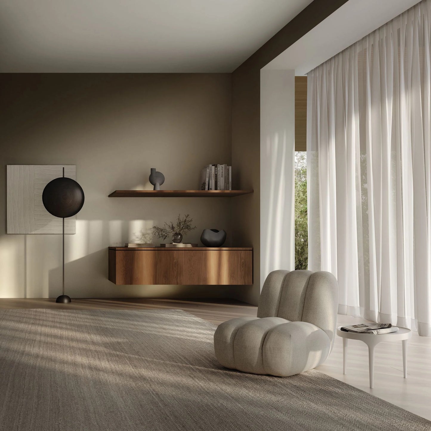 Μεσαίο Γλυπτικό Βάζο Bubl Dark Grey