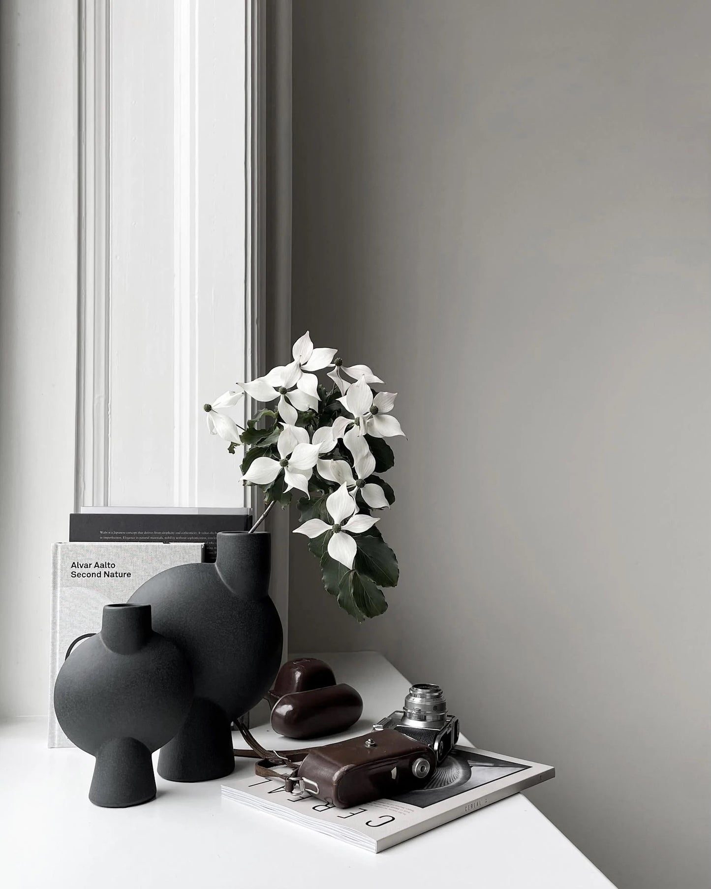 Medio Sphere Vase Bubl: Black