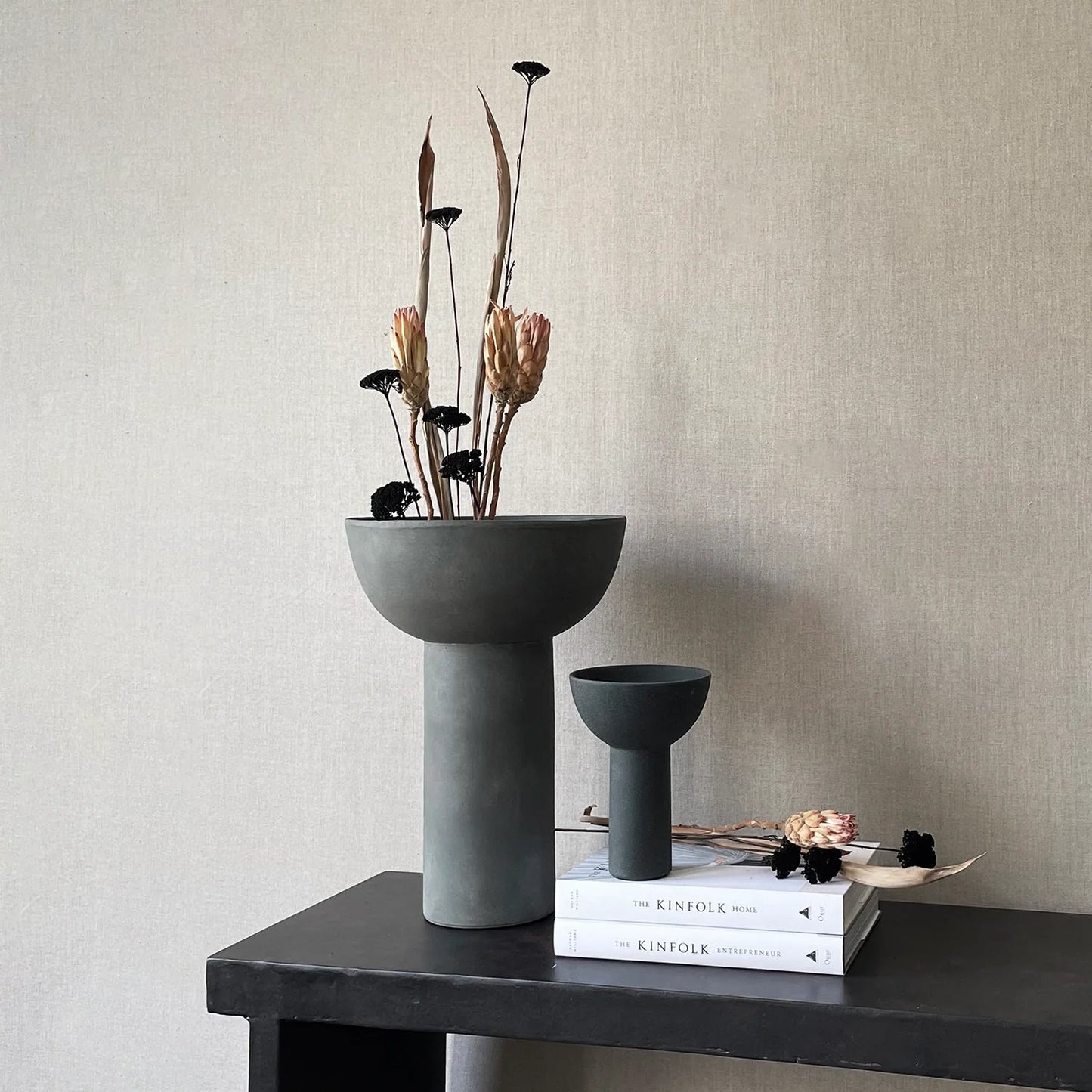 Μεγάλο Κεραμικό Βάζο Block Dark Grey