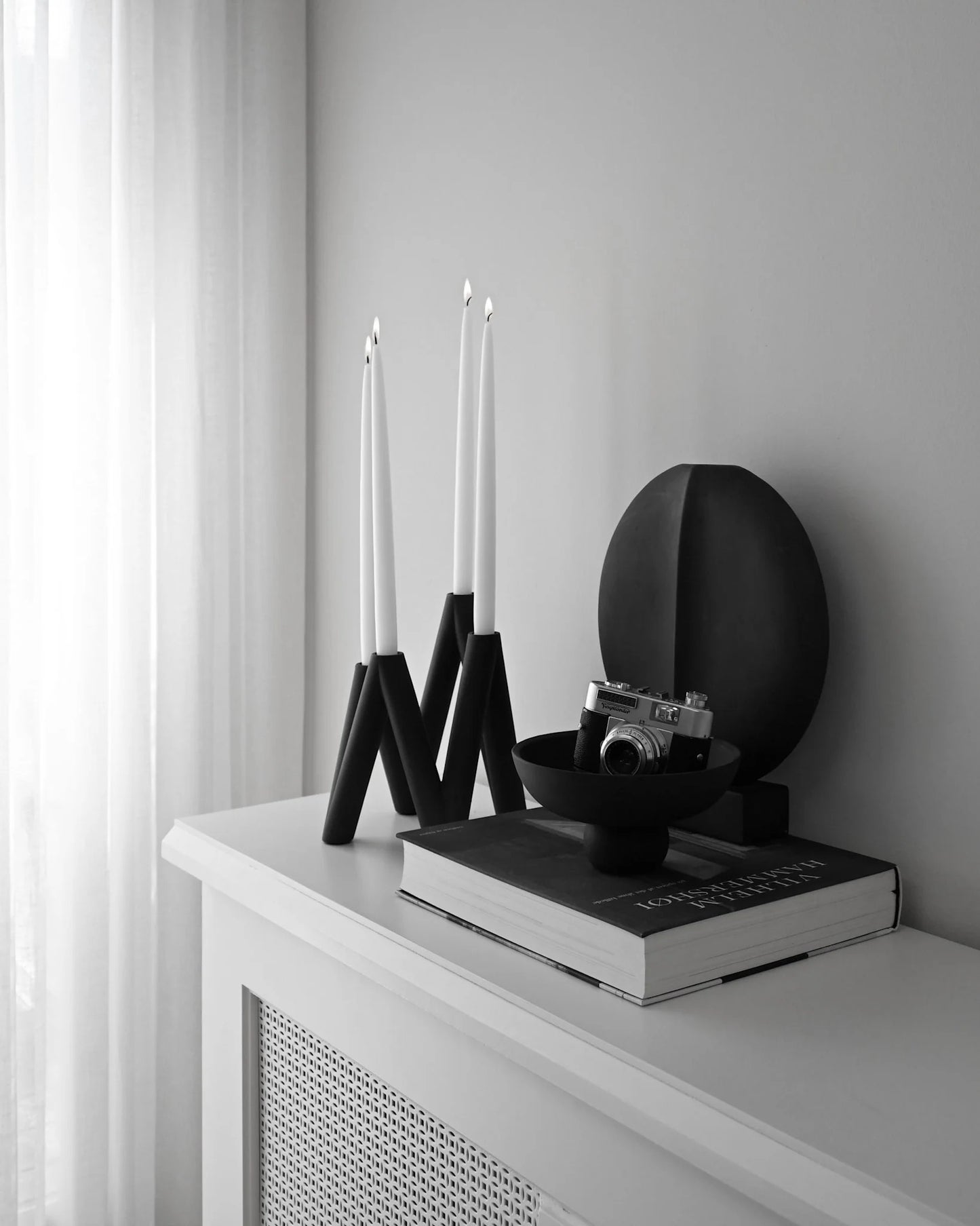 W Candle Holder: Black