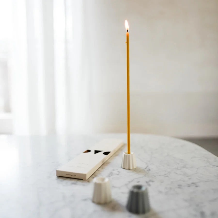 Porcelain Candle Holder: Matte White