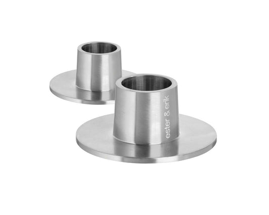 Medium Candleholders: Matte Silver