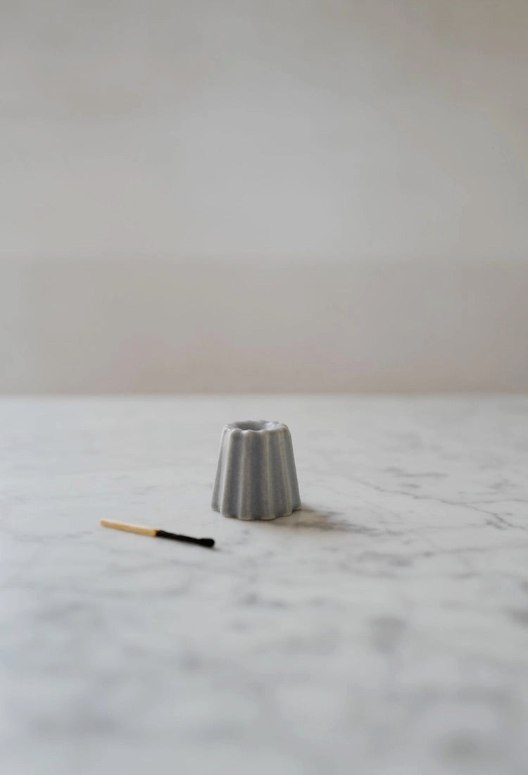 Porcelain Candle Holder: Matte Bluish Grey