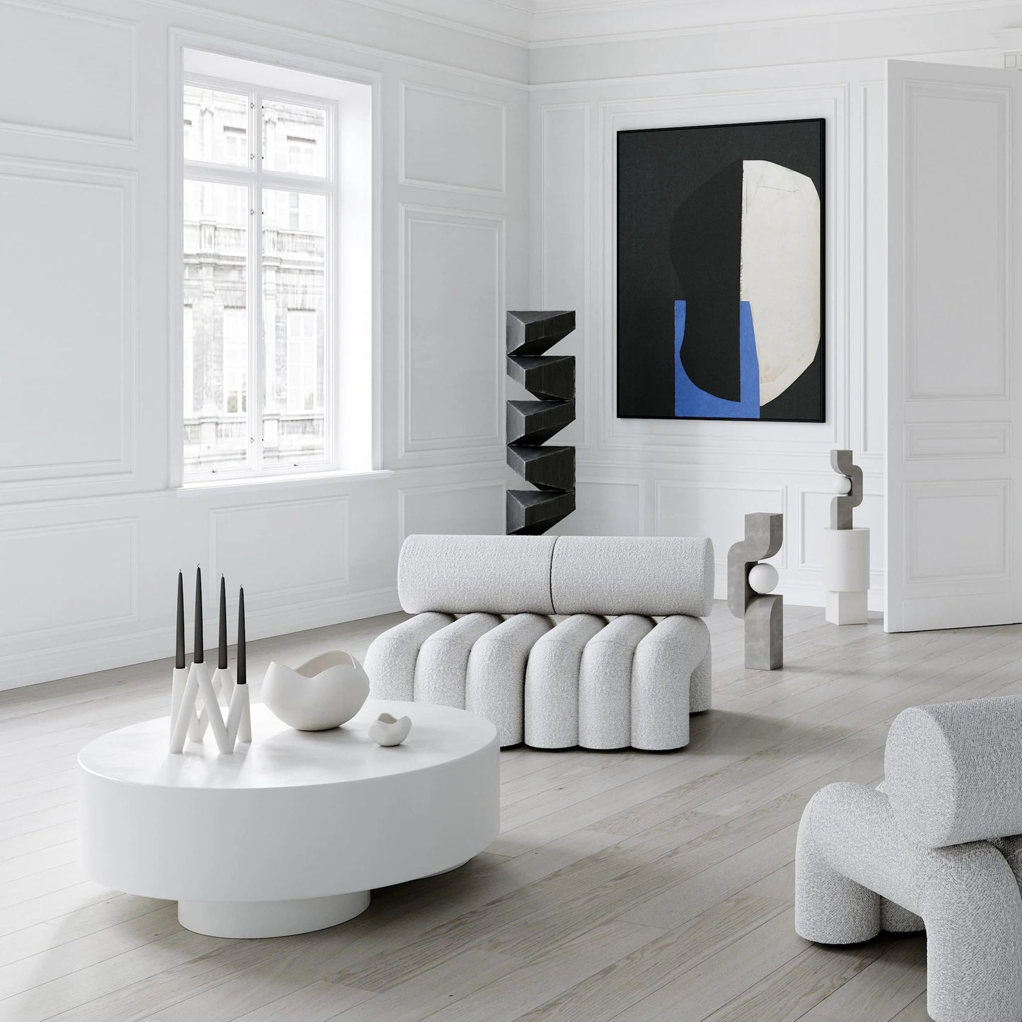 W Candle Holder: White